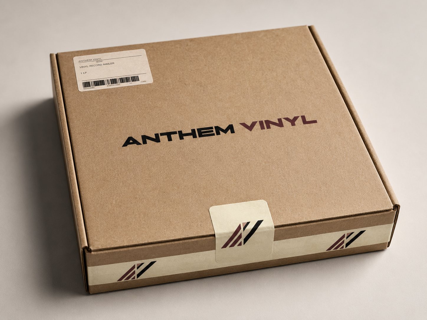 Shipping box with the lockup and address label
