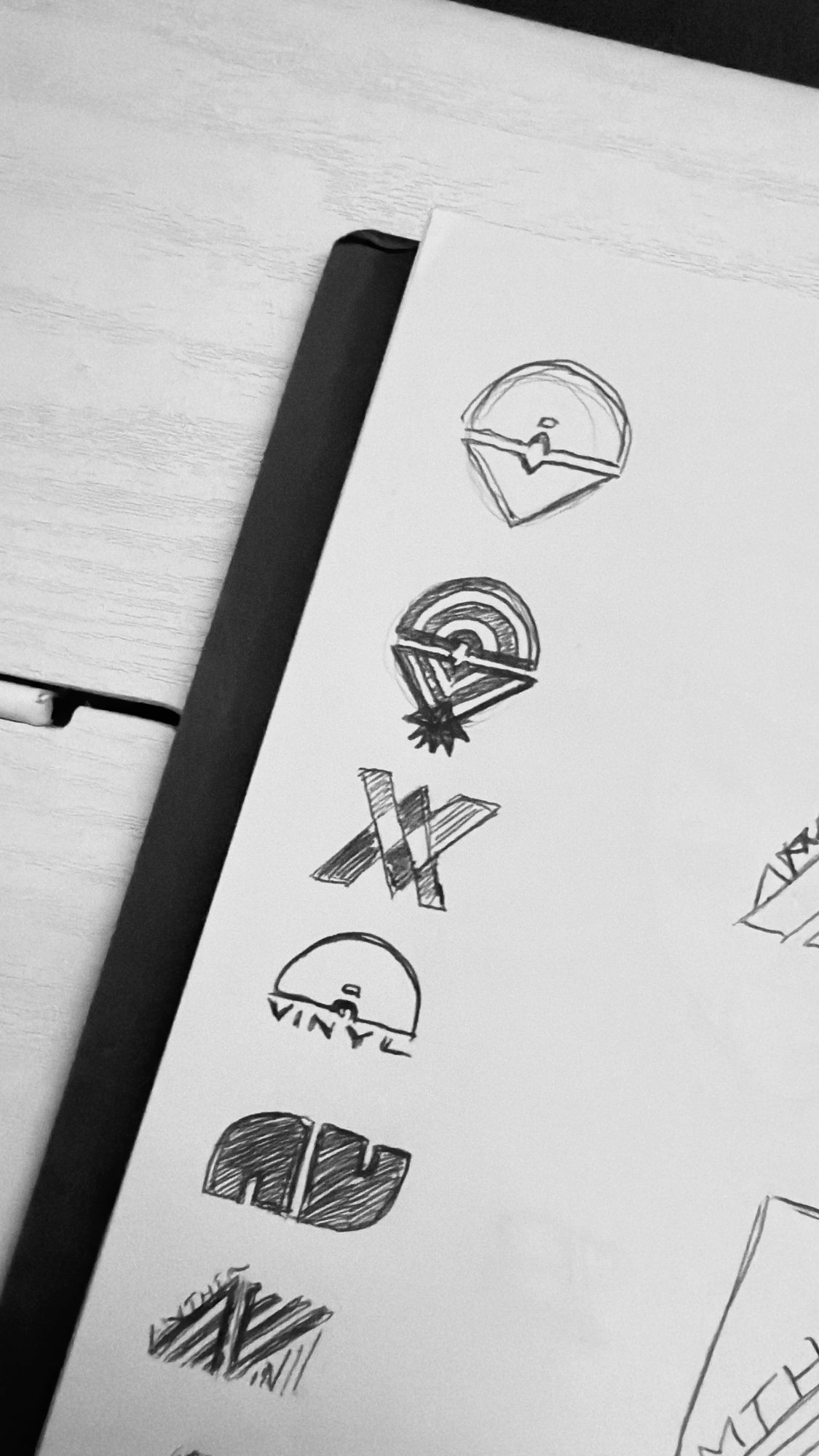 Early mark explorations drawn by hand